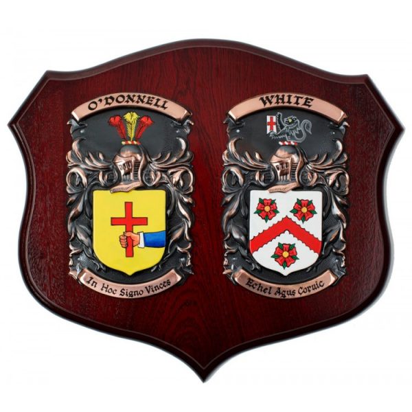 Handpainted Double Family Crest Shield (Large 18