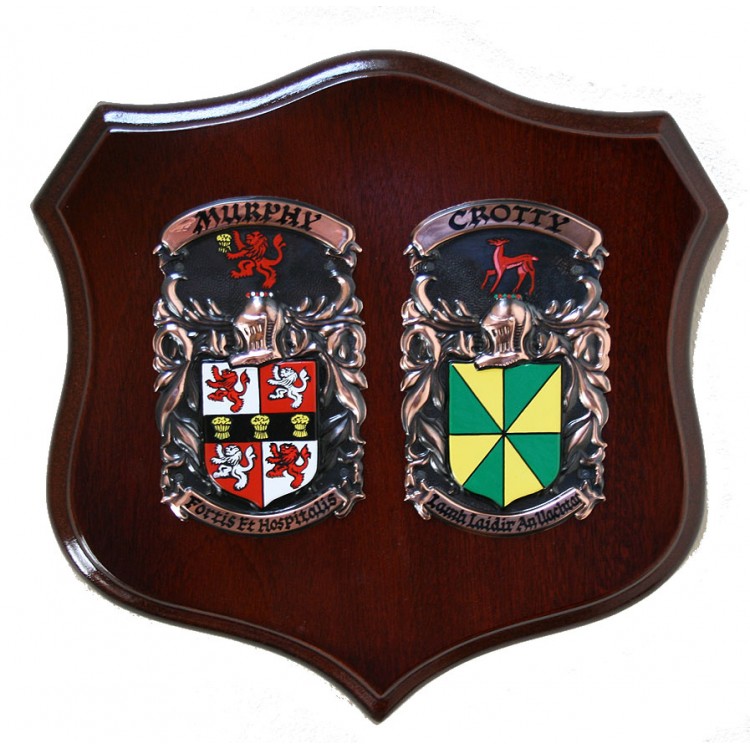 Handpainted Double Family Crest Shield (Regular 12